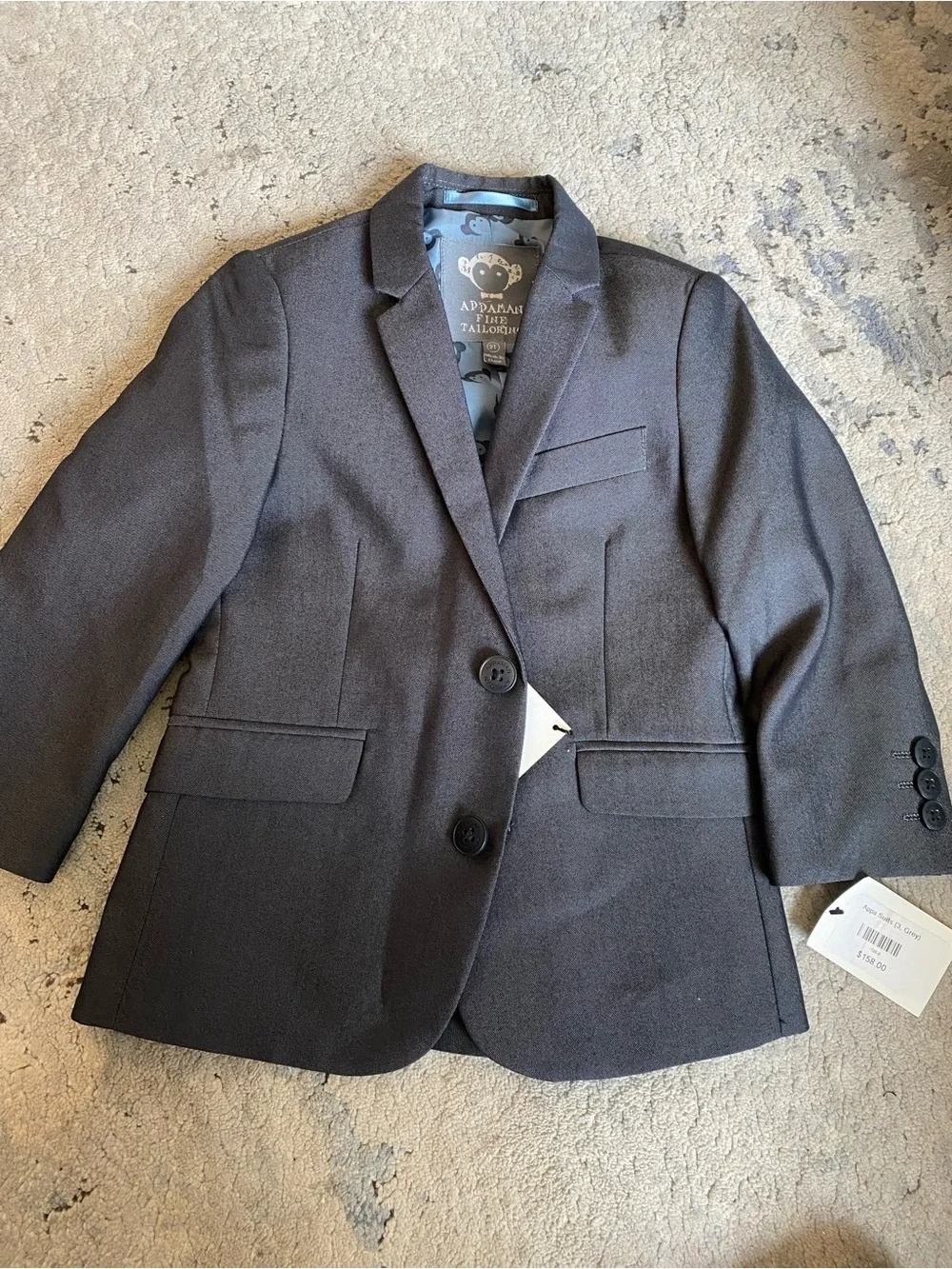 NWT Dark Gray Two-Button Blazer Sz 3T
